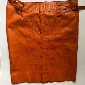 Roberto Cavalli leather skirt with embroidered butterfly